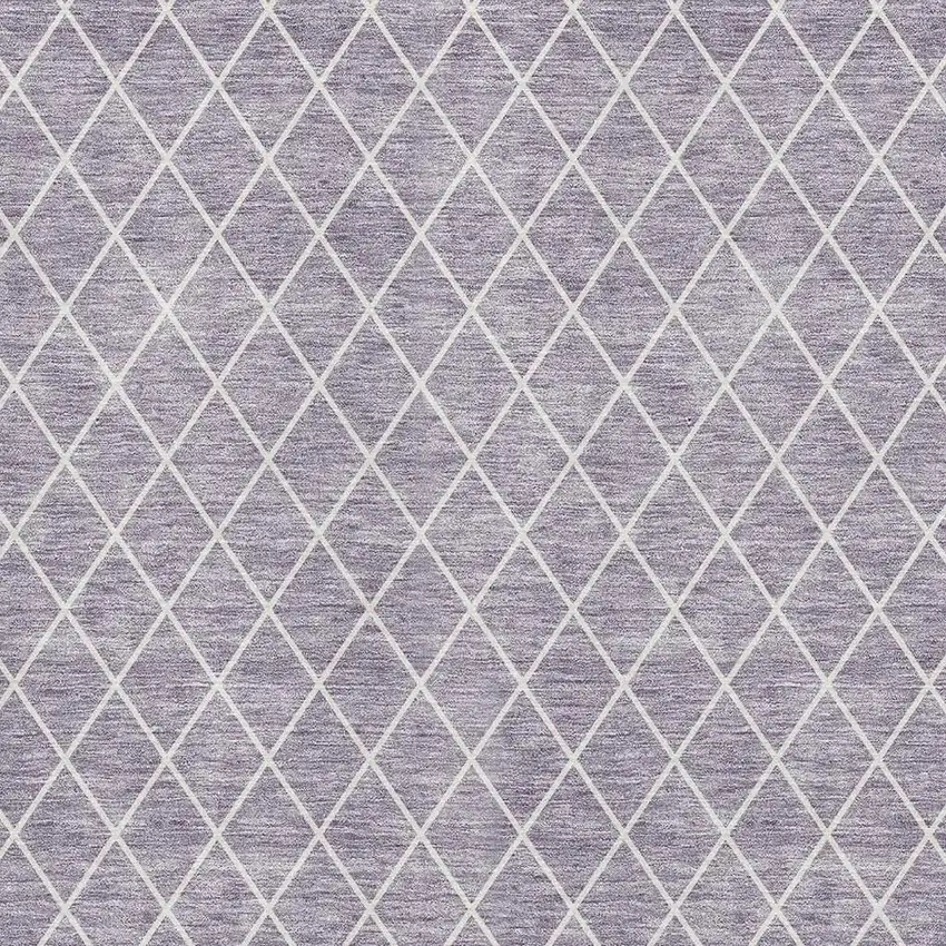 Lavender And Ivory Geometric Washable Area Rug With UV Protection Photo 2