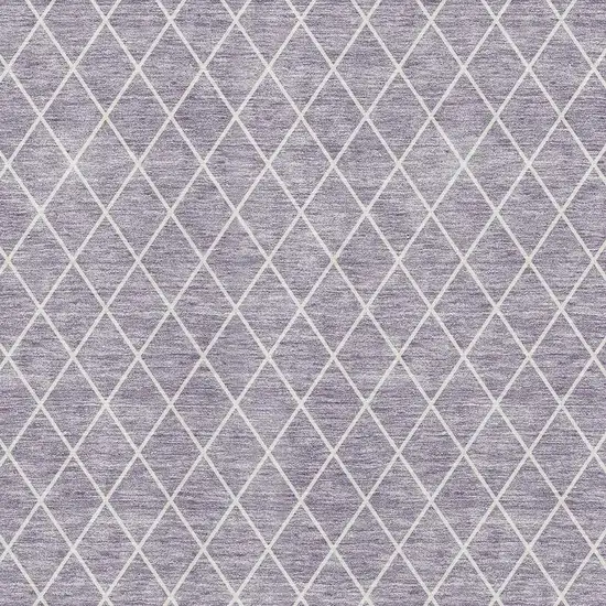 Lavender And Ivory Geometric Washable Area Rug With UV Protection Photo 2