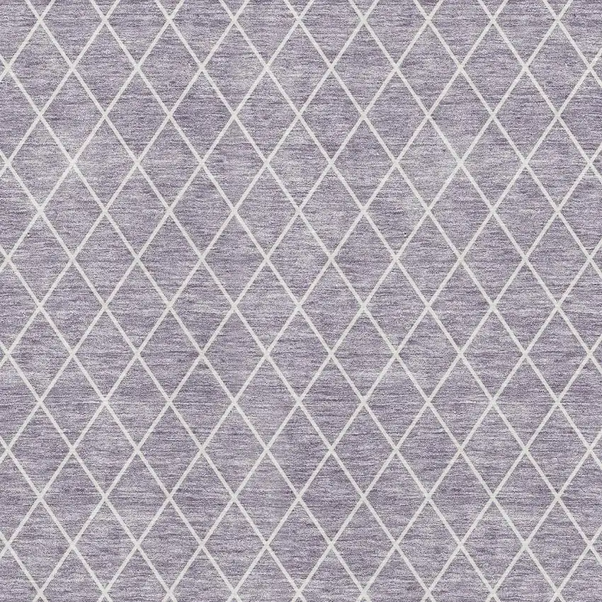 Lavender And Ivory Geometric Washable Area Rug With UV Protection Photo 2