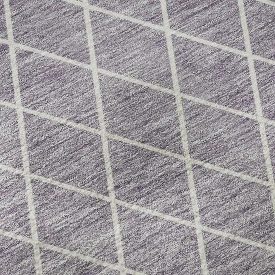 Lavender And Ivory Geometric Washable Area Rug With UV Protection Photo 9