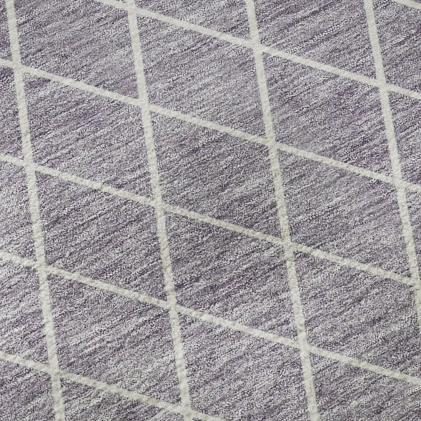 Lavender And Ivory Geometric Washable Area Rug With UV Protection Photo 9