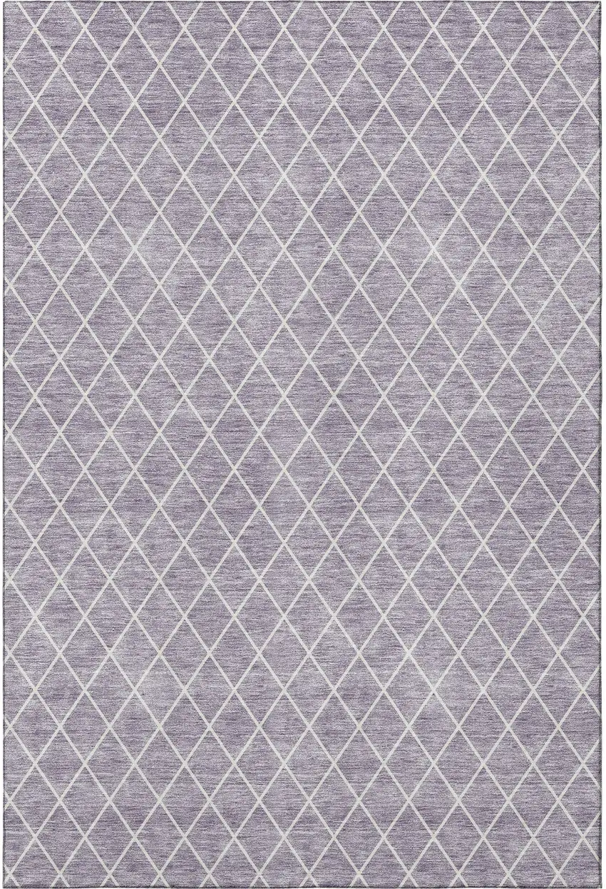 Lavender And Ivory Geometric Washable Area Rug With UV Protection Photo 3