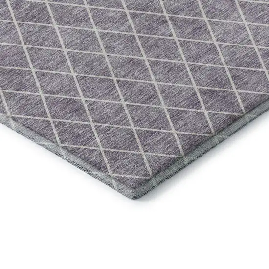 Lavender And Ivory Geometric Washable Area Rug With UV Protection Photo 7
