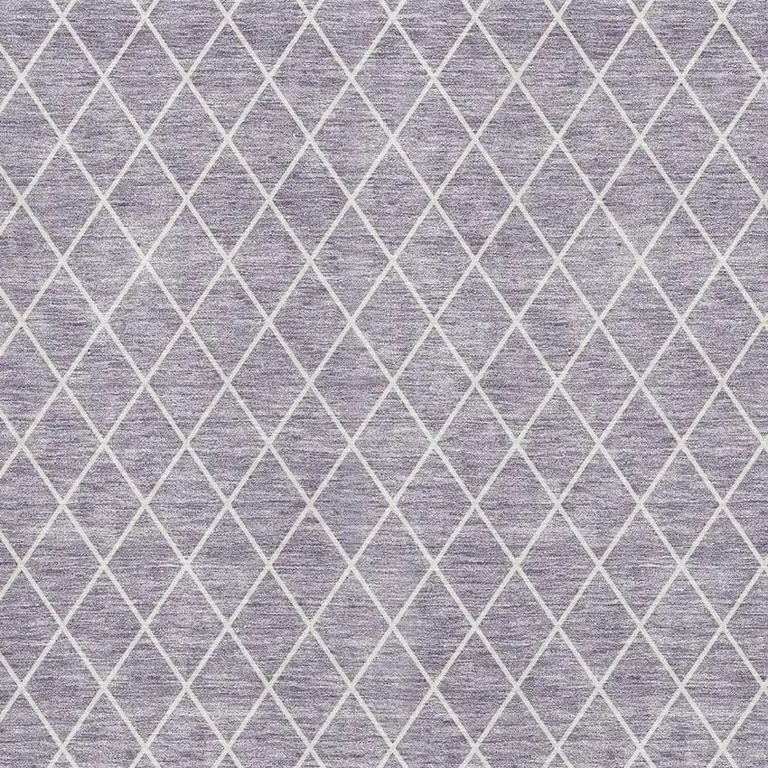Lavender And Ivory Geometric Washable Area Rug With UV Protection Photo 2