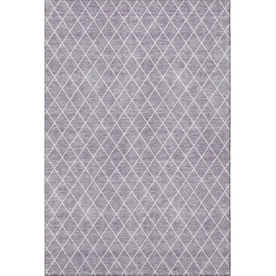 Lavender And Ivory Geometric Washable Area Rug With UV Protection Photo 3
