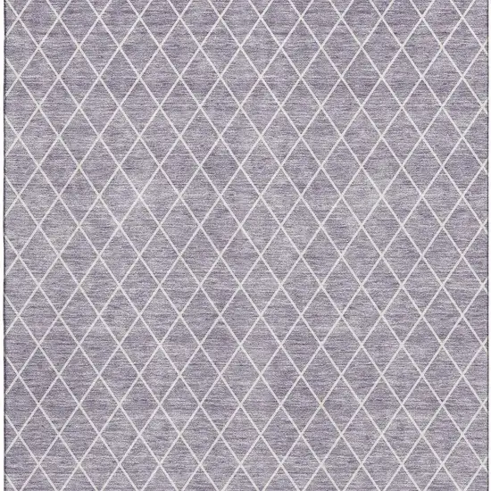 Lavender And Ivory Geometric Washable Area Rug With UV Protection Photo 2