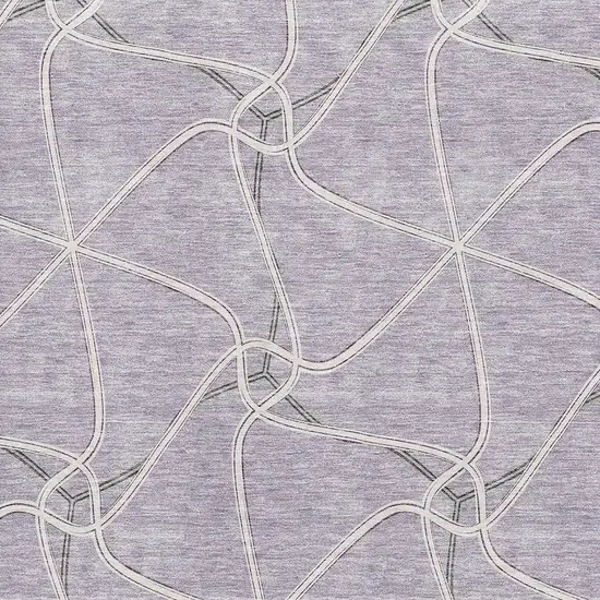 Lavender And Ivory Geometric Washable Area Rug With UV Protection Photo 2