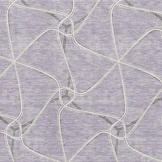 Lavender And Ivory Geometric Washable Area Rug With UV Protection Photo 2