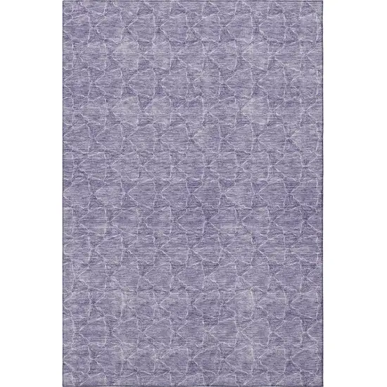 Lavender And Ivory Geometric Washable Area Rug With UV Protection Photo 3