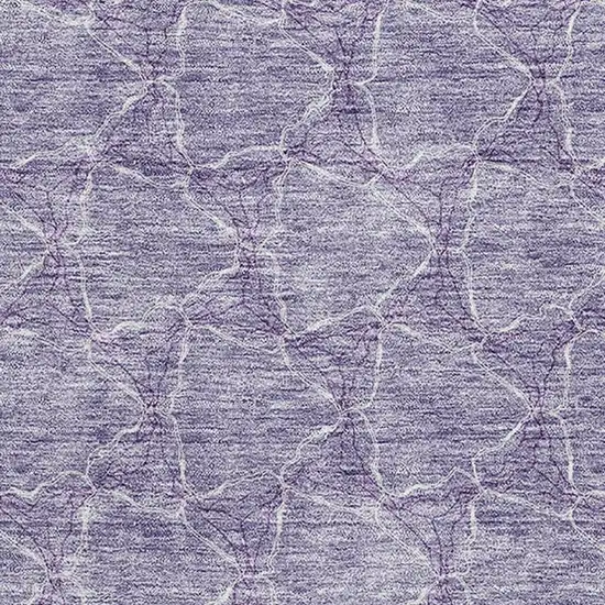 Lavender And Ivory Geometric Washable Area Rug With UV Protection Photo 2