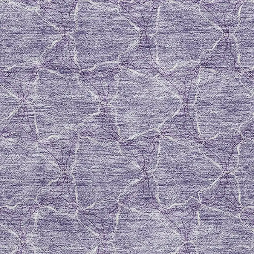 Lavender And Ivory Geometric Washable Area Rug With UV Protection Photo 2