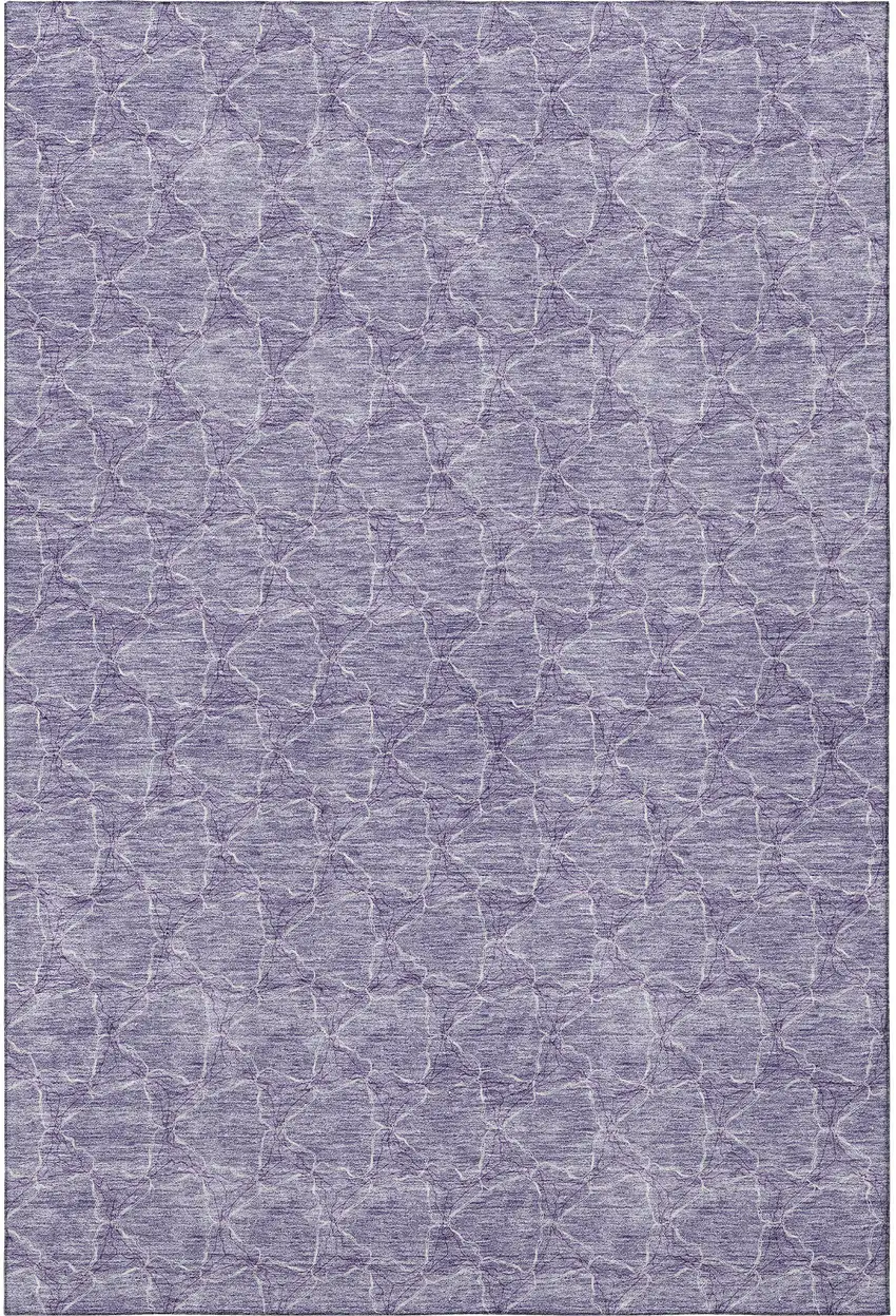 Lavender And Ivory Geometric Washable Area Rug With UV Protection Photo 3