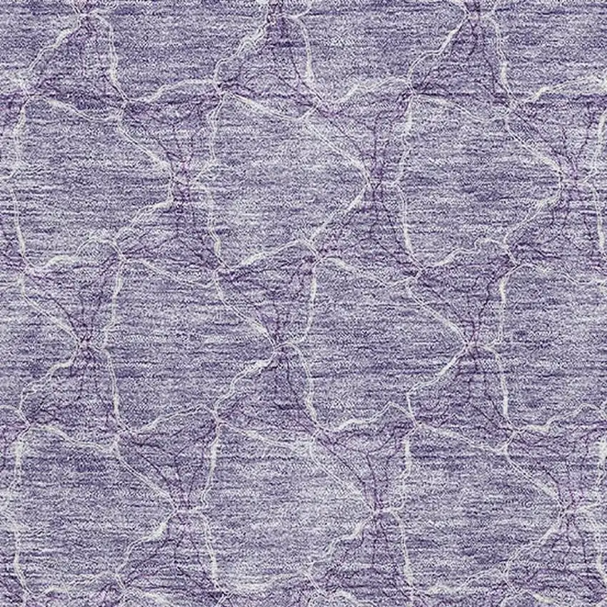 Lavender And Ivory Geometric Washable Area Rug With UV Protection Photo 2