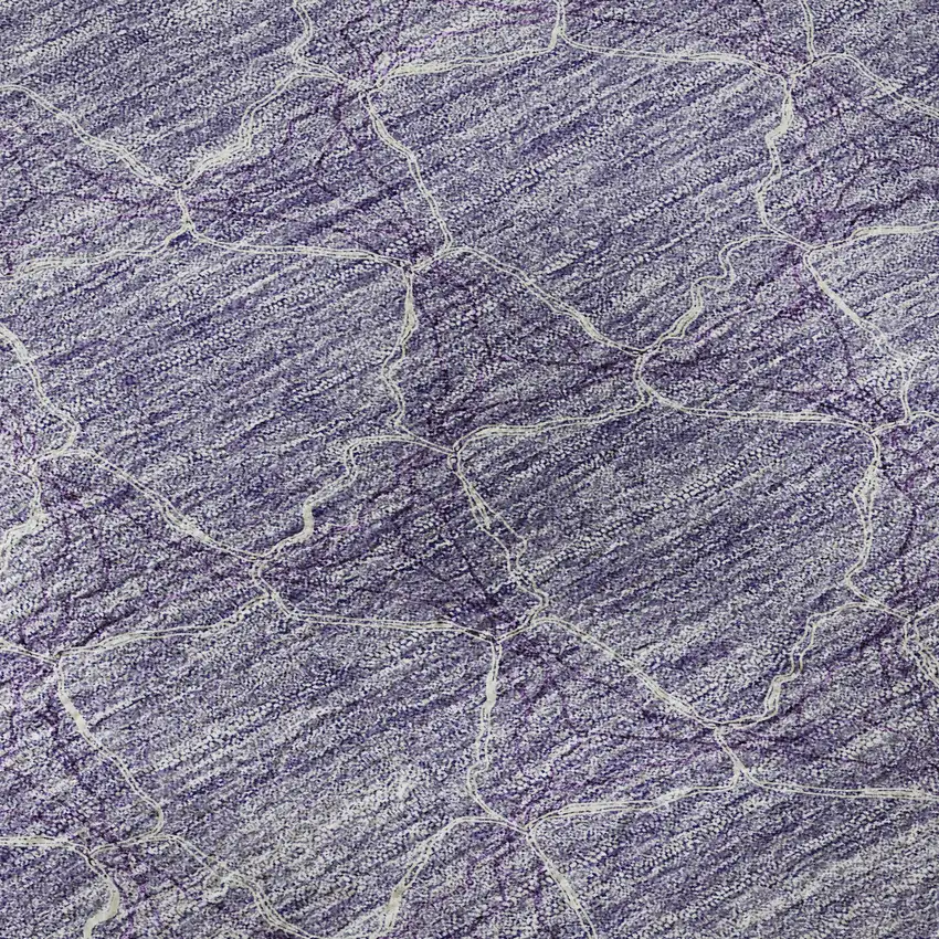 Lavender And Ivory Geometric Washable Area Rug With UV Protection Photo 9