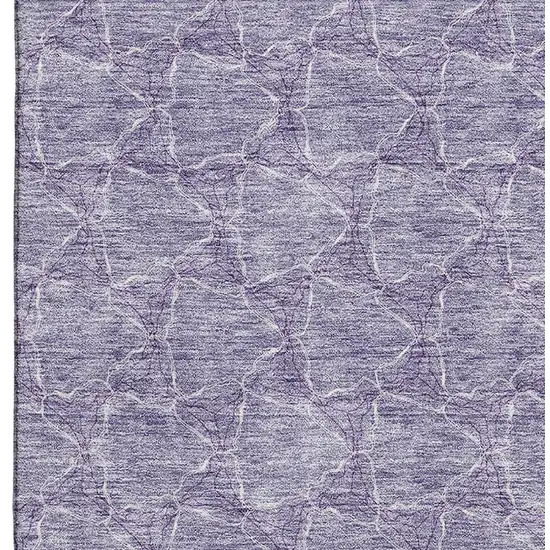 Lavender And Ivory Geometric Washable Area Rug With UV Protection Photo 2