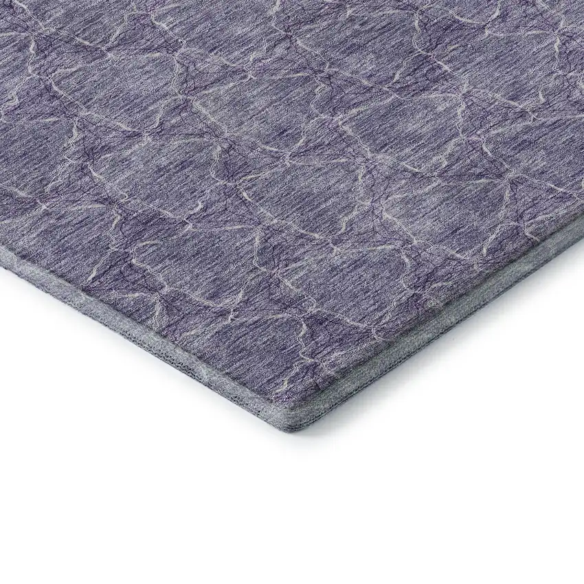 Lavender And Ivory Geometric Washable Area Rug With UV Protection Photo 7
