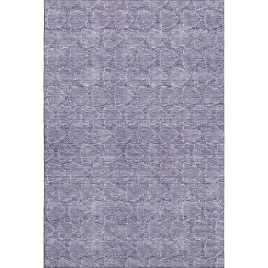 Lavender And Ivory Geometric Washable Area Rug With UV Protection Photo 1