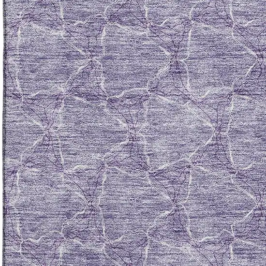 Lavender And Ivory Geometric Washable Area Rug With UV Protection Photo 2
