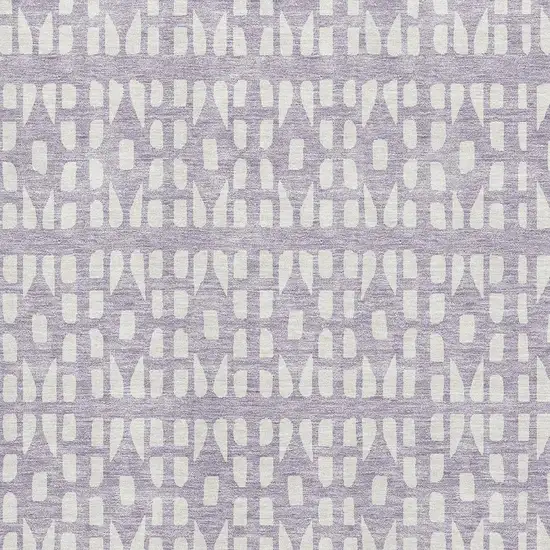 Lavender And Ivory Geometric Washable Area Rug With UV Protection Photo 2