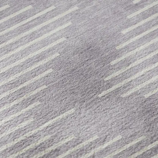 Lavender And Ivory Geometric Washable Area Rug With UV Protection Photo 9