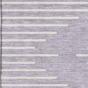 Photo of Lavender And Ivory Geometric Washable Area Rug With UV Protection