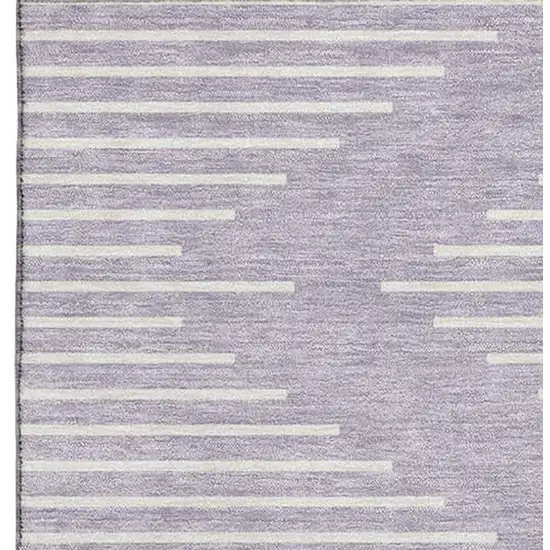 Lavender And Ivory Geometric Washable Area Rug With UV Protection Photo 3