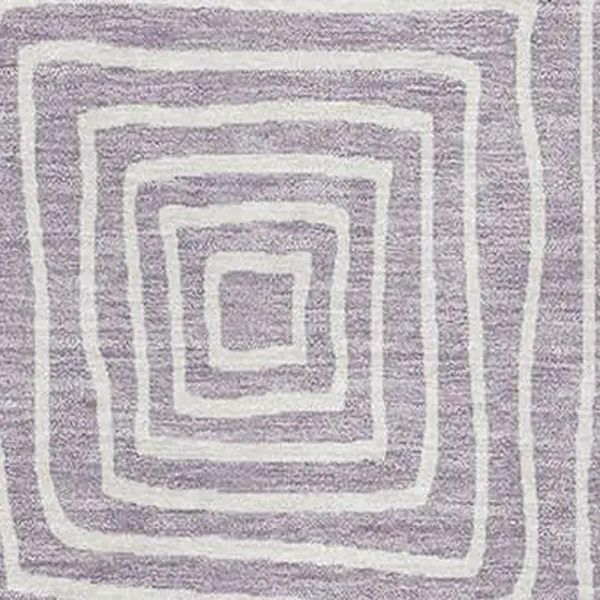 Lavender And Ivory Geometric Washable Area Rug With UV Protection Photo 2