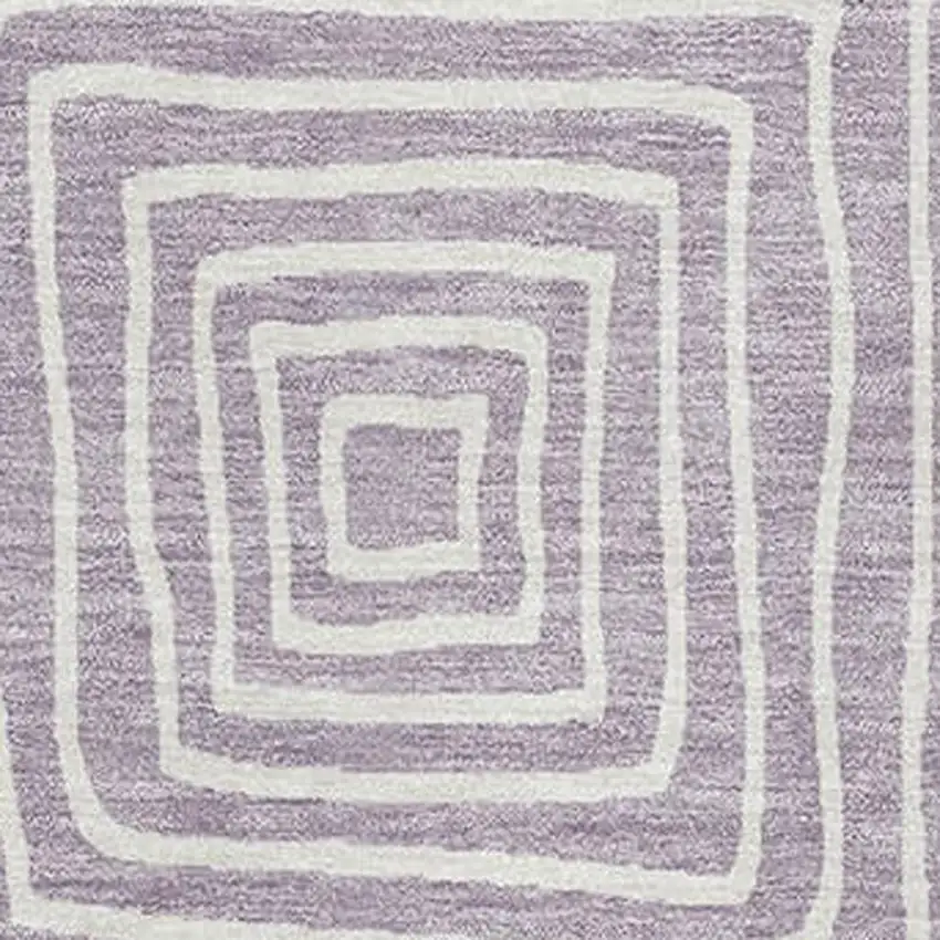 Lavender And Ivory Geometric Washable Area Rug With UV Protection Photo 2