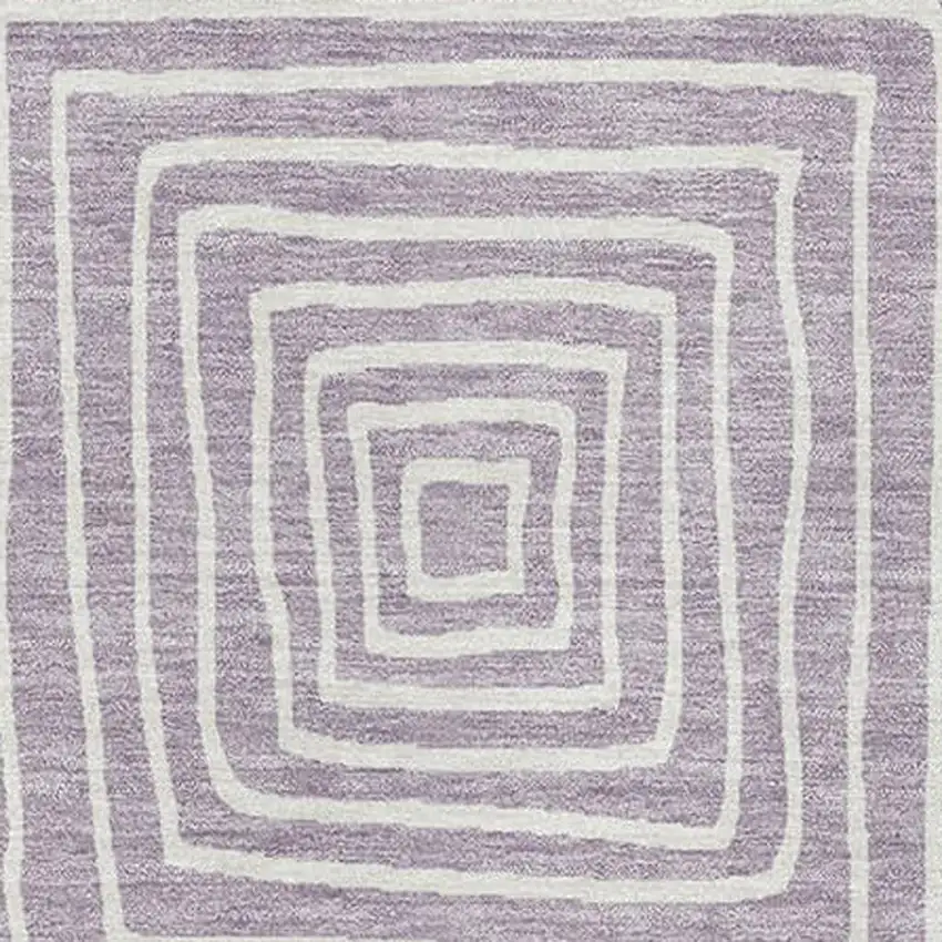 Lavender And Ivory Geometric Washable Area Rug With UV Protection Photo 3