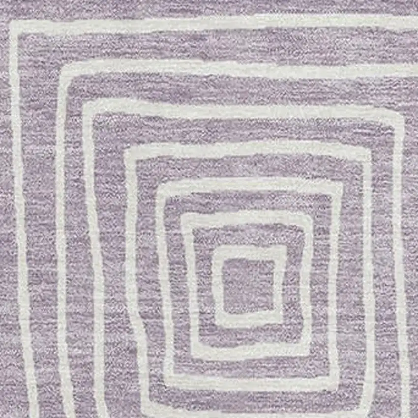 Lavender And Ivory Geometric Washable Area Rug With UV Protection Photo 2