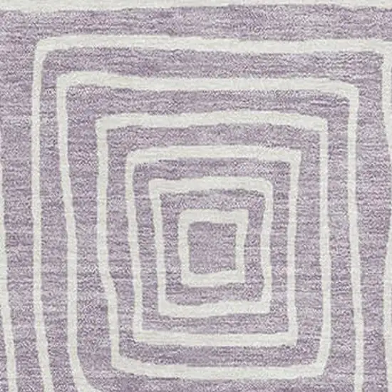 Lavender And Ivory Geometric Washable Area Rug With UV Protection Photo 2