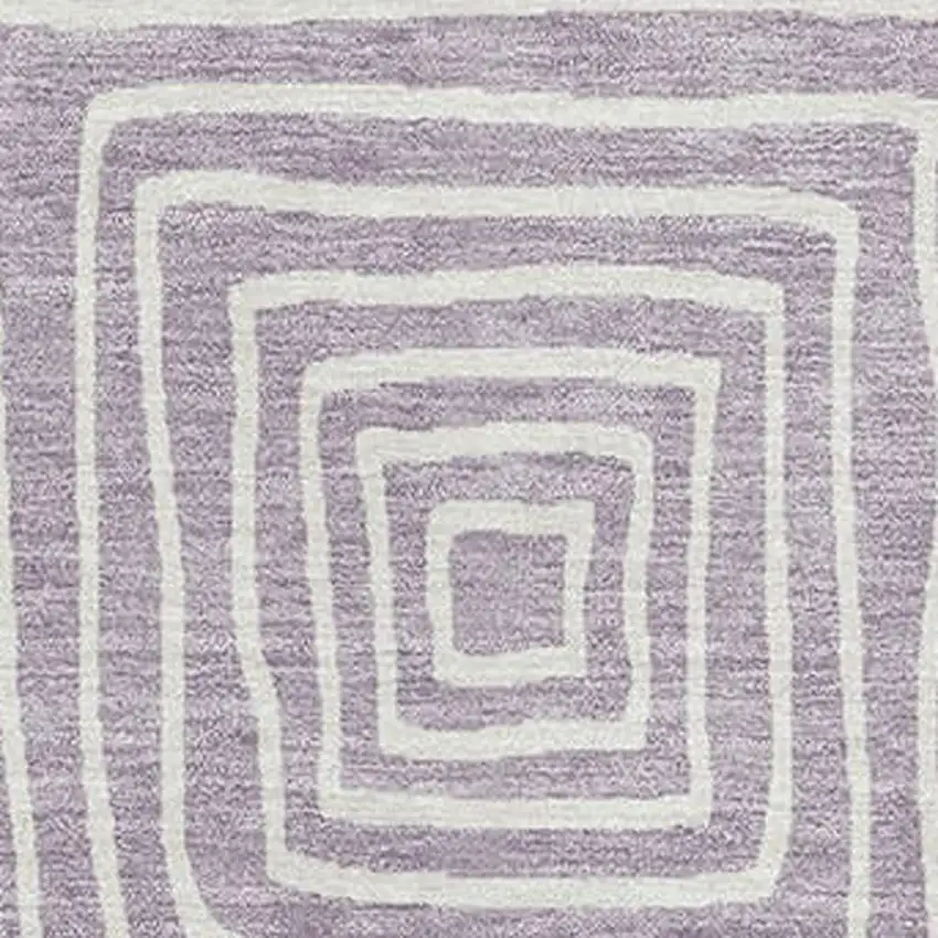 Lavender And Ivory Geometric Washable Area Rug With UV Protection Photo 2