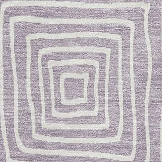 Lavender And Ivory Geometric Washable Area Rug With UV Protection Photo 2
