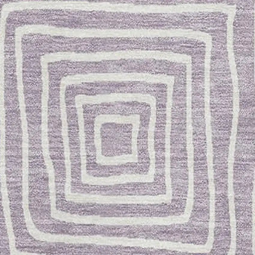 Lavender And Ivory Geometric Washable Area Rug With UV Protection Photo 2