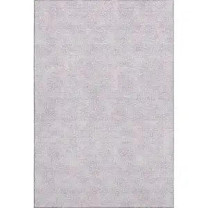 Photo of Lavender And Ivory Geometric Washable Area Rug With UV Protection
