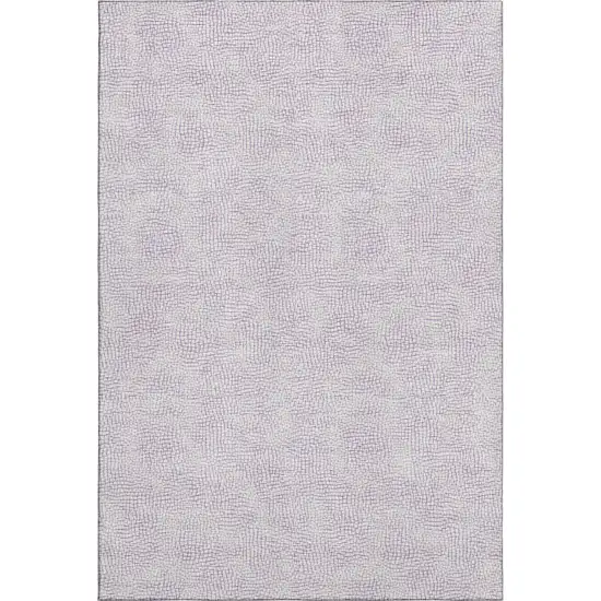 Lavender And Ivory Geometric Washable Area Rug With UV Protection Photo 1