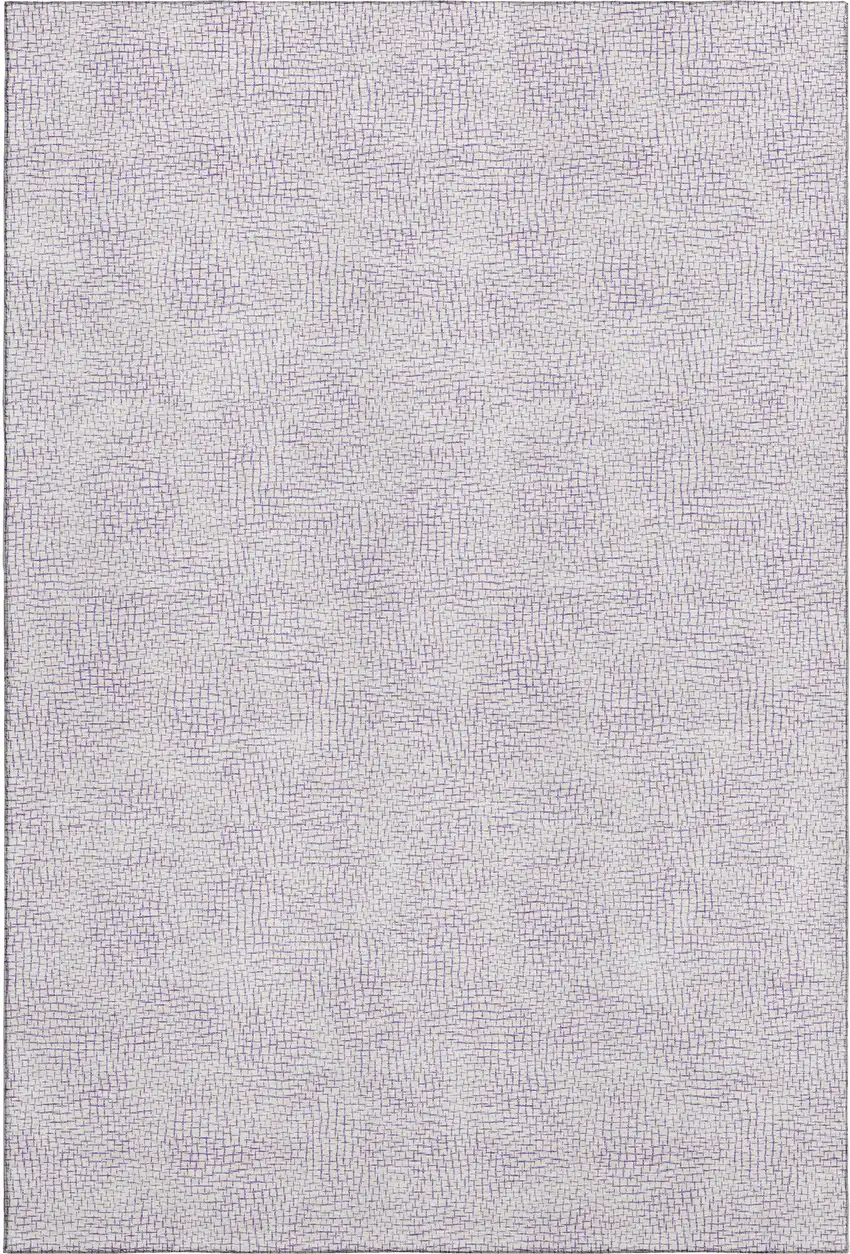 Lavender And Ivory Geometric Washable Area Rug With UV Protection Photo 1