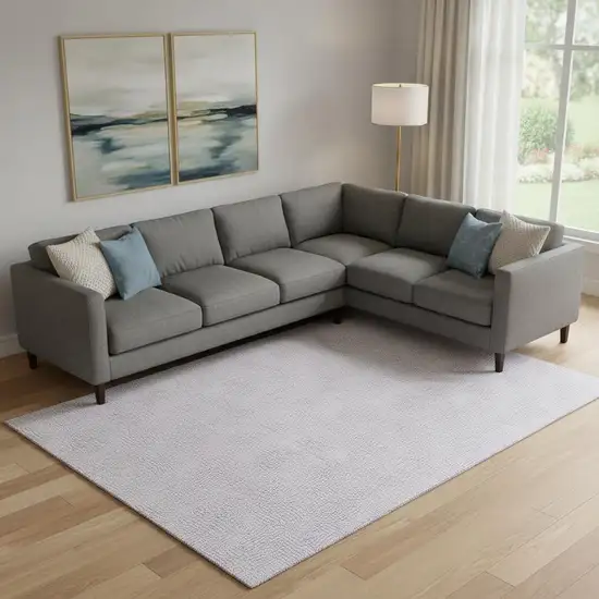 Lavender And Ivory Geometric Washable Area Rug With UV Protection Photo 2