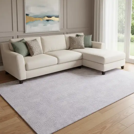 Lavender And Ivory Geometric Washable Area Rug With UV Protection Photo 2