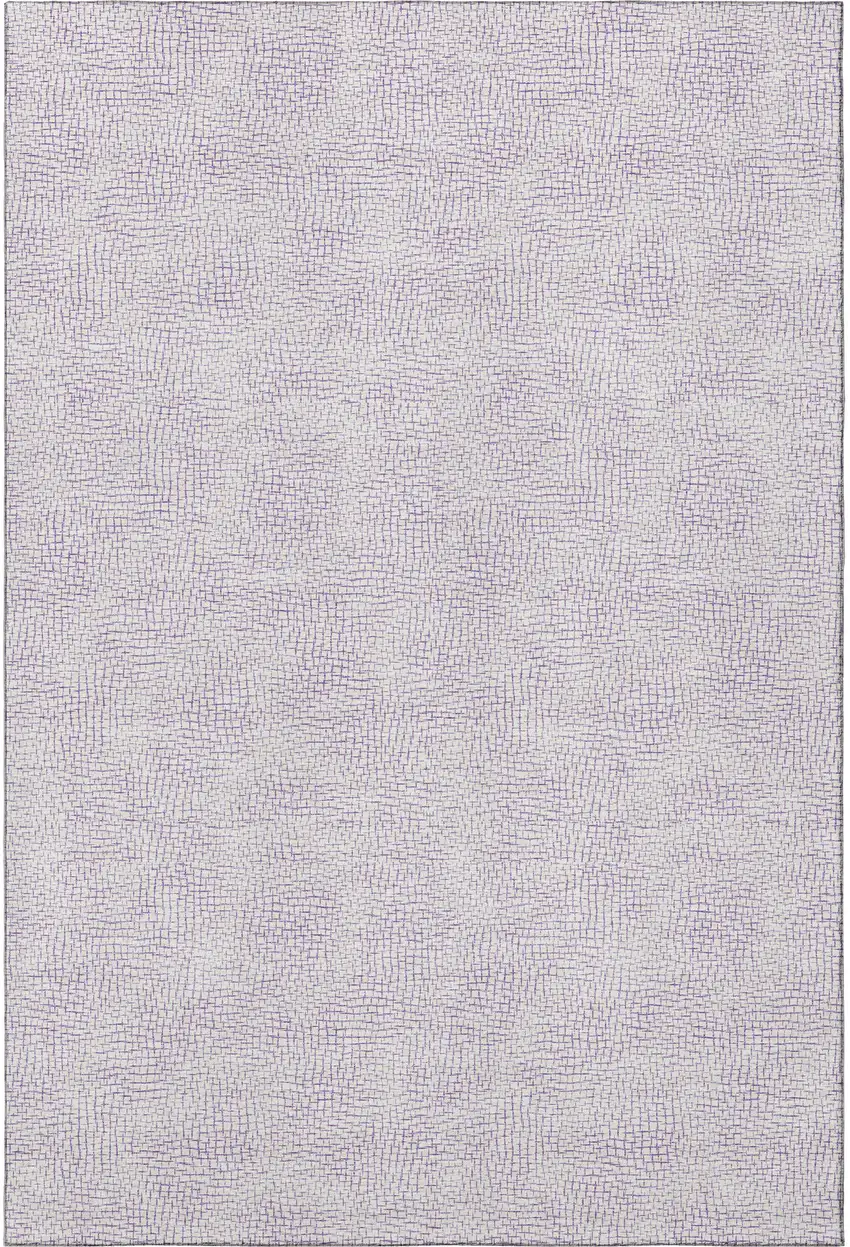 Lavender And Ivory Geometric Washable Area Rug With UV Protection Photo 3