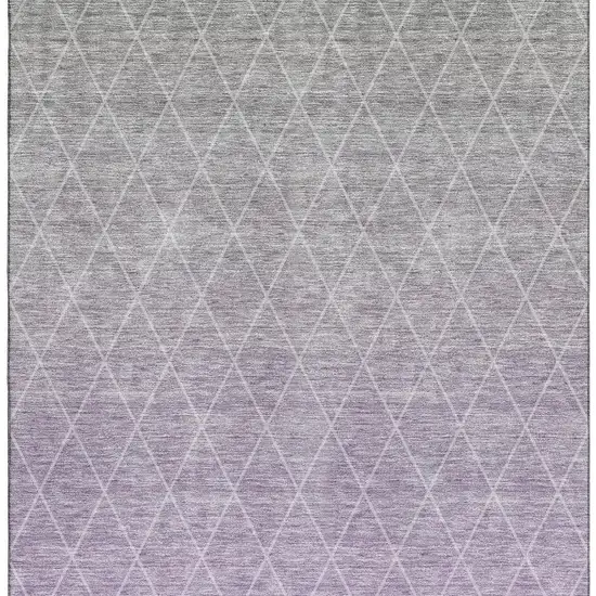 Lavender And Ivory Geometric Washable Area Rug With UV Protection Photo 3