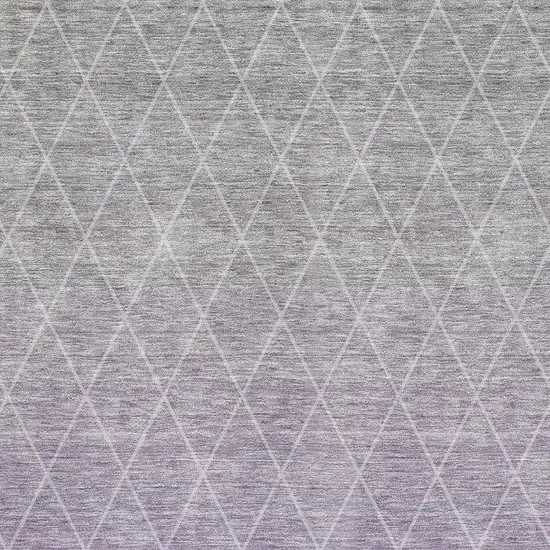 Lavender And Ivory Geometric Washable Area Rug With UV Protection Photo 2