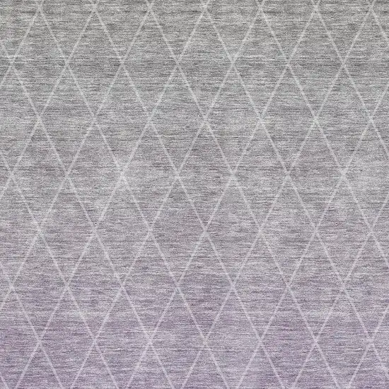 Lavender And Ivory Geometric Washable Area Rug With UV Protection Photo 3