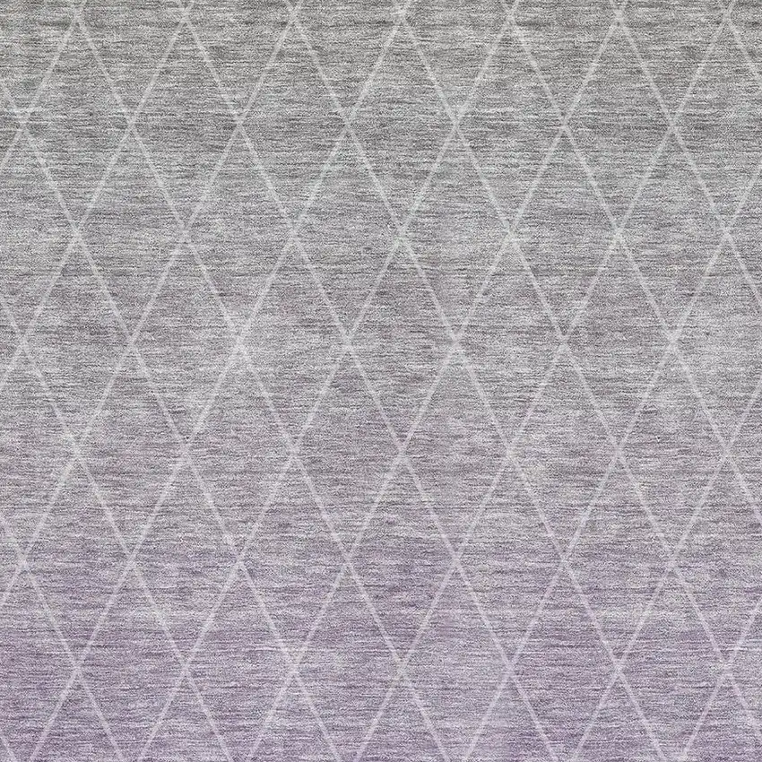Lavender And Ivory Geometric Washable Area Rug With UV Protection Photo 3