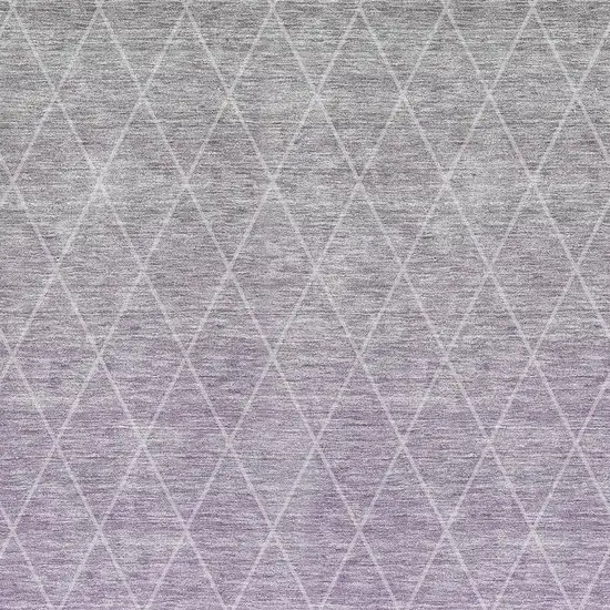 Lavender And Ivory Geometric Washable Area Rug With UV Protection Photo 2
