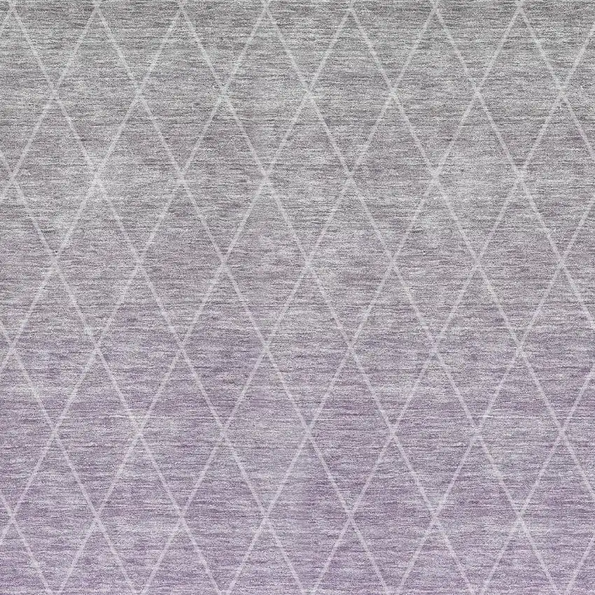 Lavender And Ivory Geometric Washable Area Rug With UV Protection Photo 2
