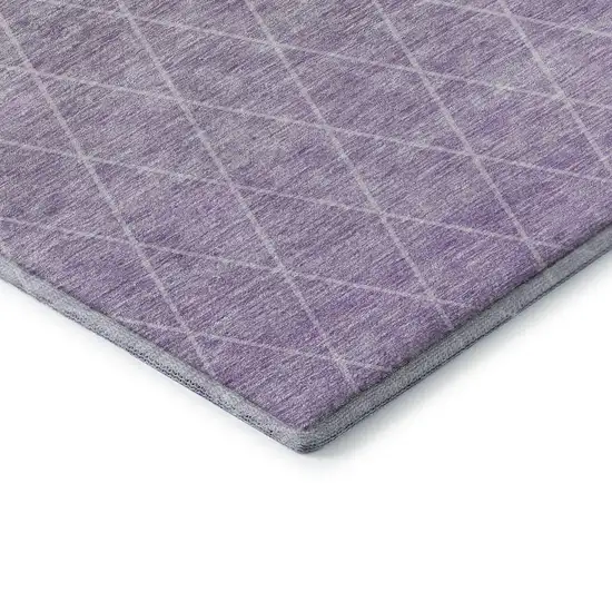 Lavender And Ivory Geometric Washable Area Rug With UV Protection Photo 7