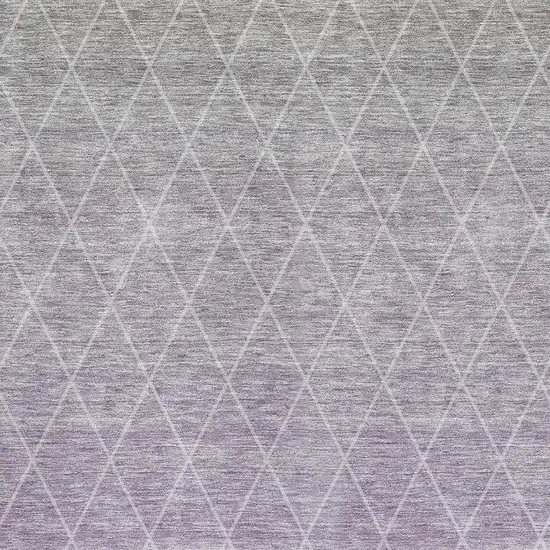 Lavender And Ivory Geometric Washable Area Rug With UV Protection Photo 2