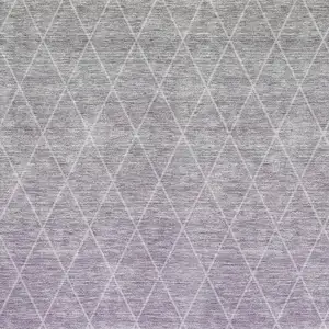 Photo of Lavender And Ivory Geometric Washable Area Rug With UV Protection