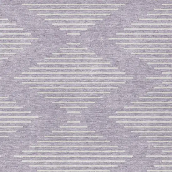 Lavender And Ivory Geometric Washable Indoor Outdoor Area Rug Photo 5